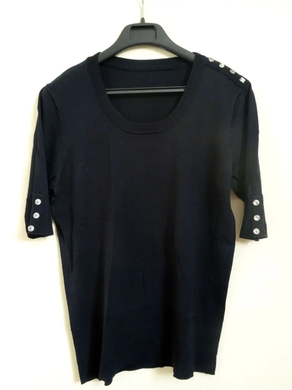 Haut Effet Pull d'ete Strass Noir Seconde main