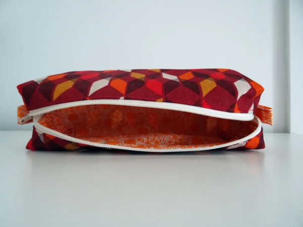 Trousse rétro bordeaux 70's cadeau école prénom brodé 2