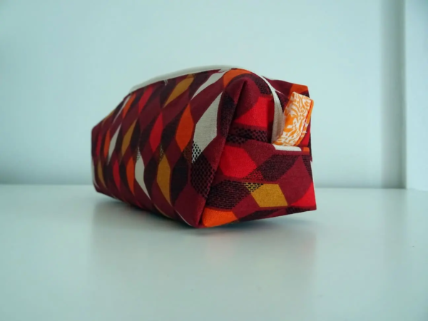 Trousse rétro bordeaux 70's cadeau école prénom brodé 4