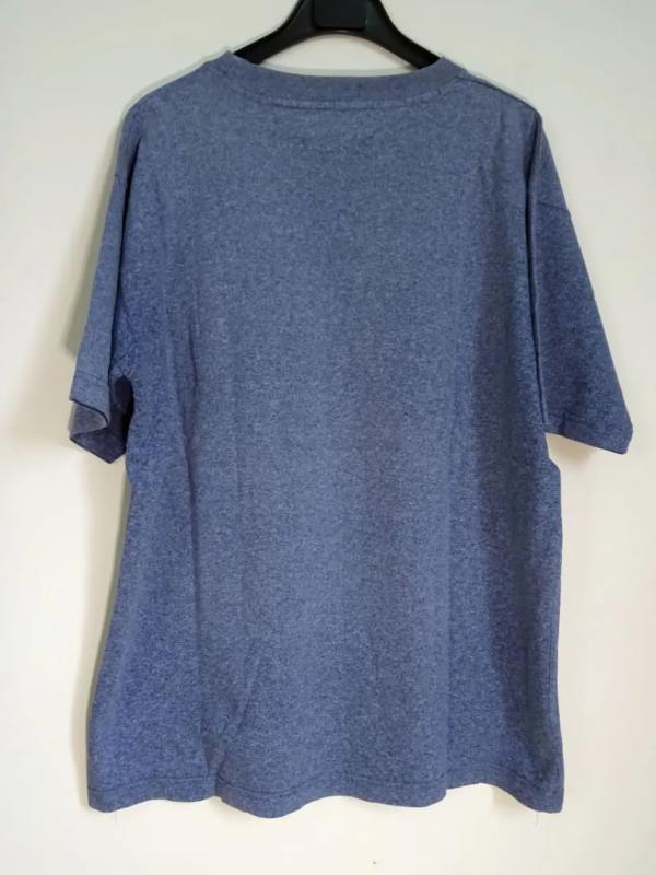 T-shirt Bleu gris vintage seconde main avec poche homme 2