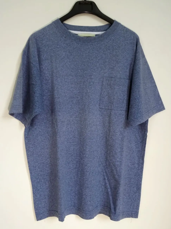 T-shirt Bleu gris vintage seconde main avec poche homme