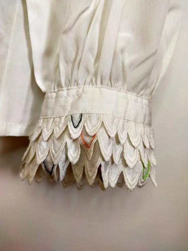 Chemise vintage pièce unique Paon brodé main rodier 8