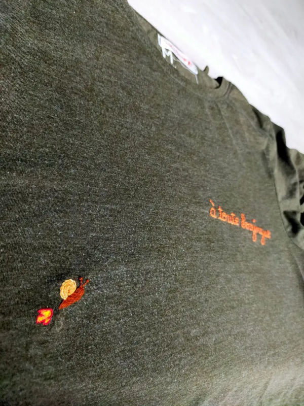 A toute berzingue expression desuete escargot broderie 9