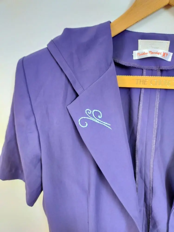 Blazer violet au fil des saisons vintage seconde main broderie main original 7