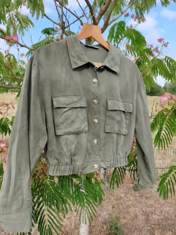 Veste Kaki Bombers Originale Caméléon Broderie Main Artisanale Slow Fashion 15