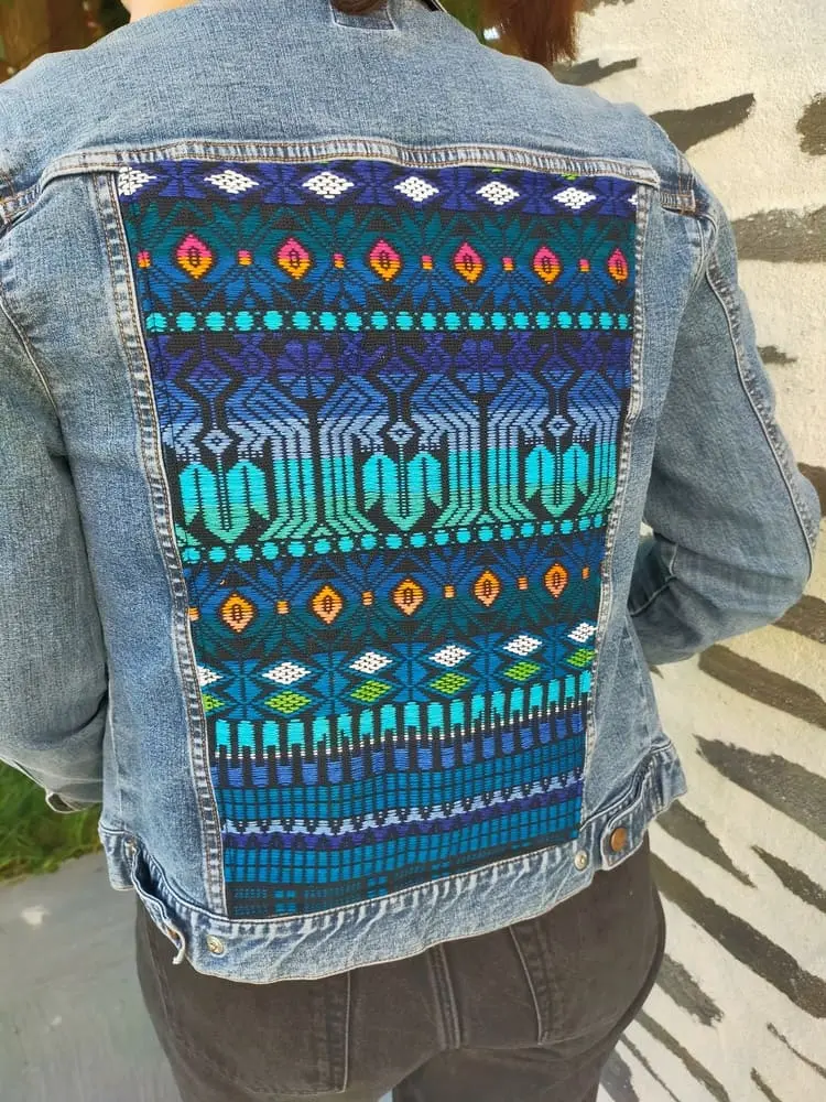 Veste jeans GAP réemploi textile Upcycling Artisanal coloré