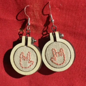 Boucles d'oreilles Broderie Main Rocker Originales 2